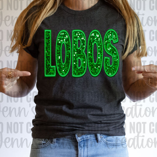 Lobos Faux Green Glitter