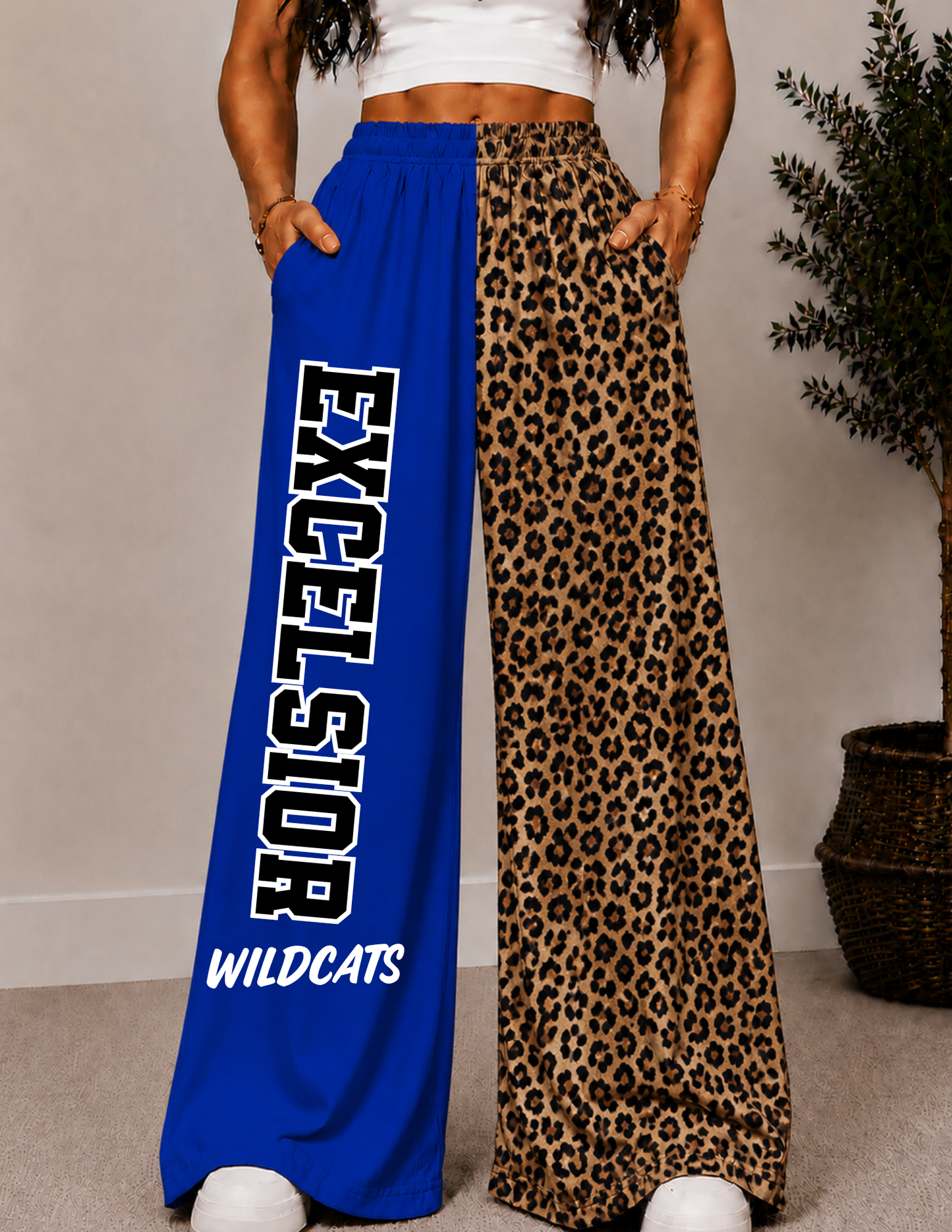 EXCELSIOR CHECKERED WIDE LEG PANTS -3L