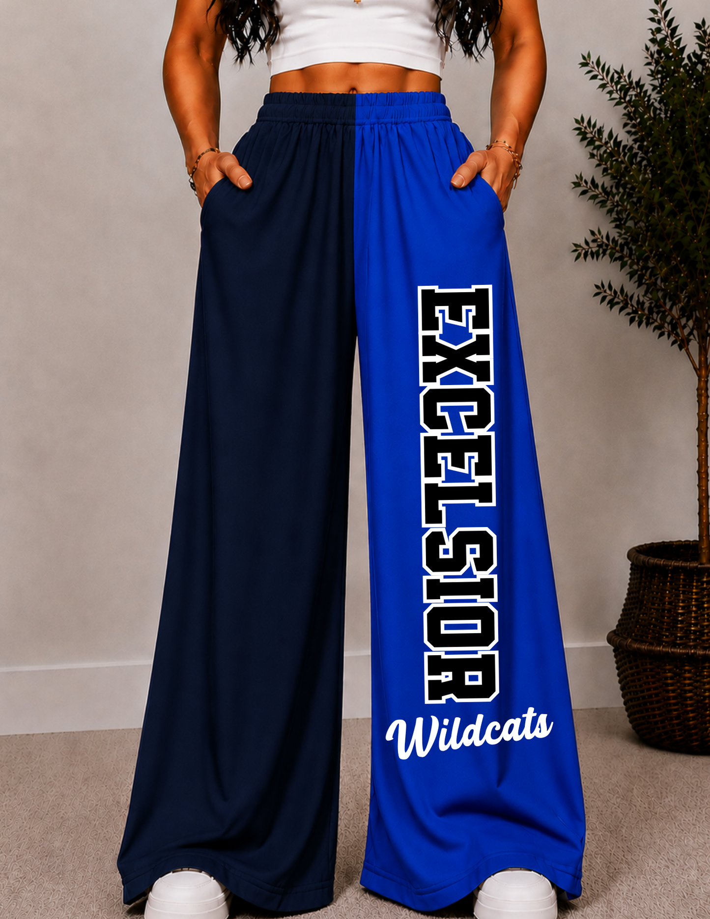 EXCELSIOR CHECKERED WIDE LEG PANTS -2