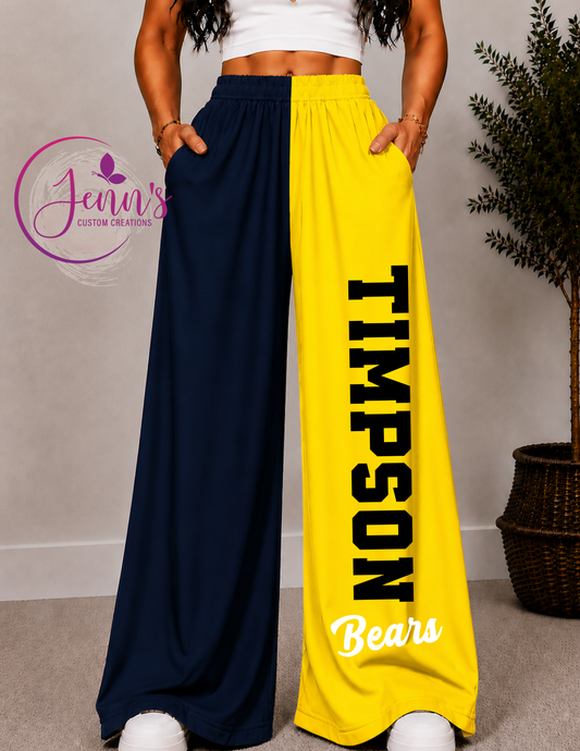 TIMPSON CHECKERED WIDE LEG PANTS -2
