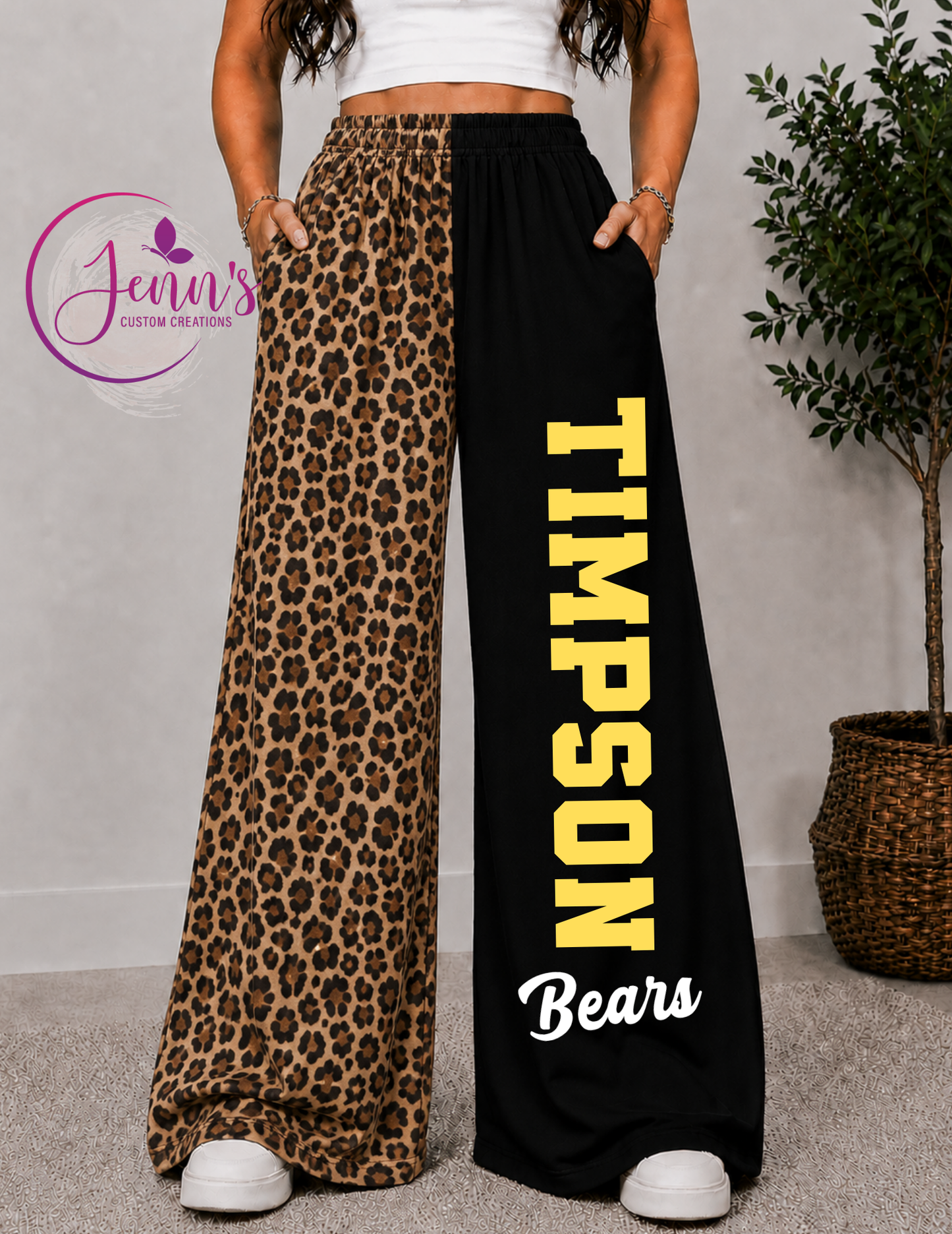 TIMPSON CHECKERED WIDE LEG PANTS -3L