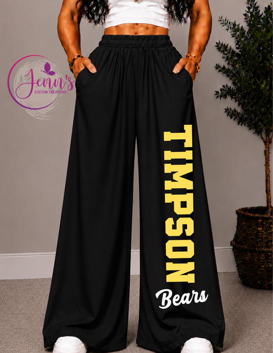 TIMPSON CHECKERED WIDE LEG PANTS -1