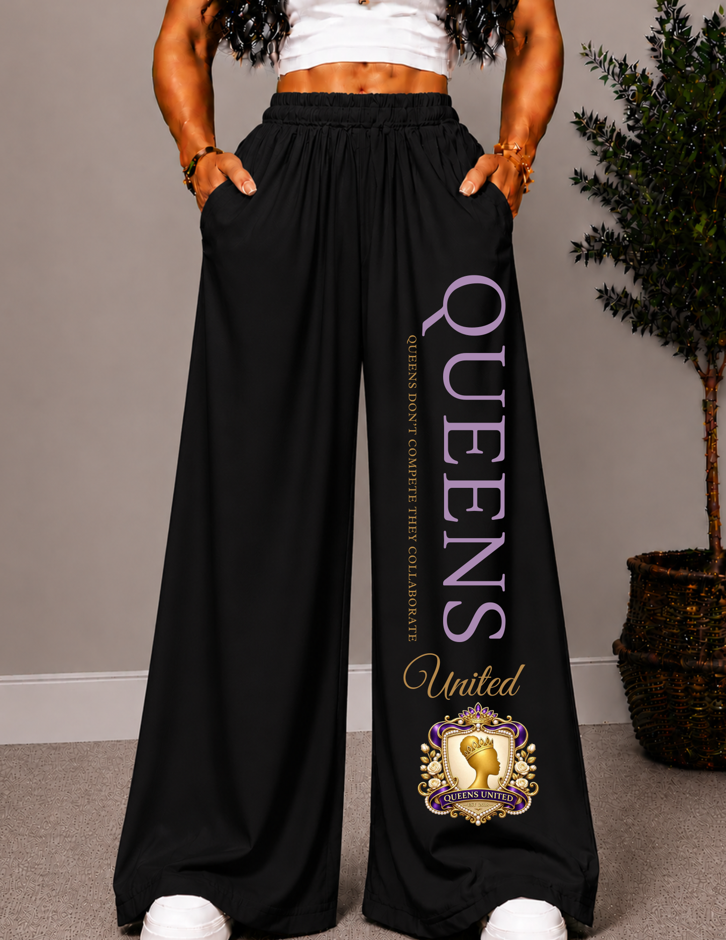 Queens United WIDE LEG PANTS -1