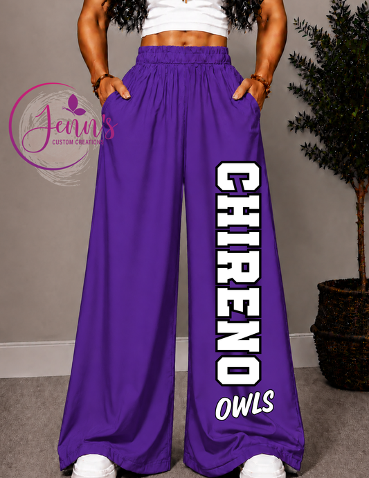 CHIRENO CHECKERED WIDE LEG PANTS -1