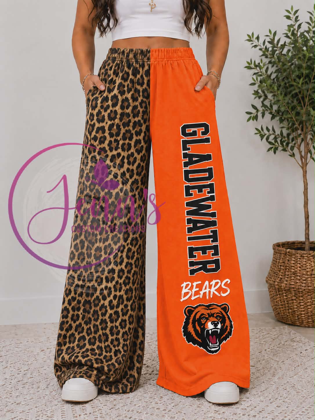GLADEWATER  LEOPARD WIDE LEG PANTS -GW3
