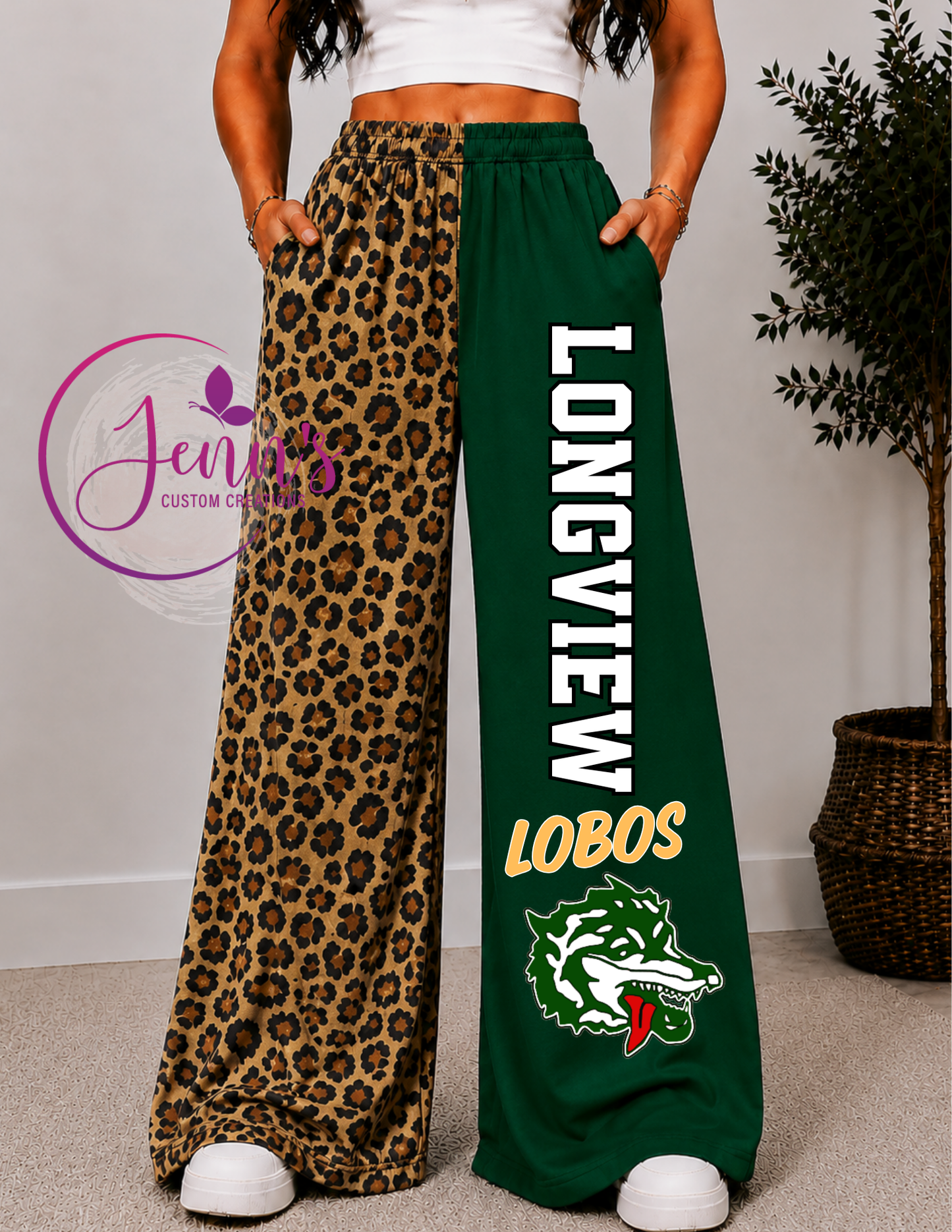 LOBOS LEOPARD WIDE LEG PANTS