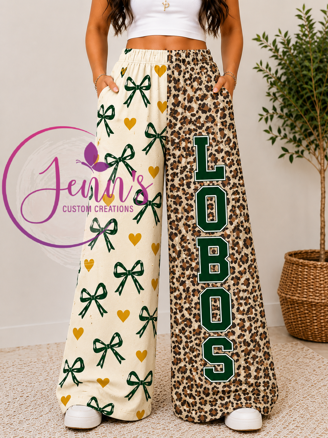 LOBOS LEOPARD WIDE LEG PANTS -L3