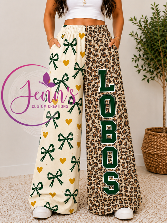 LOBOS LEOPARD WIDE LEG PANTS -L3