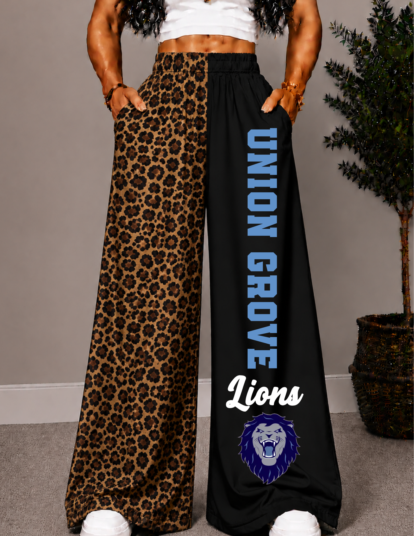 UNION GROVE WIDE LEG PANTS -3L BLK
