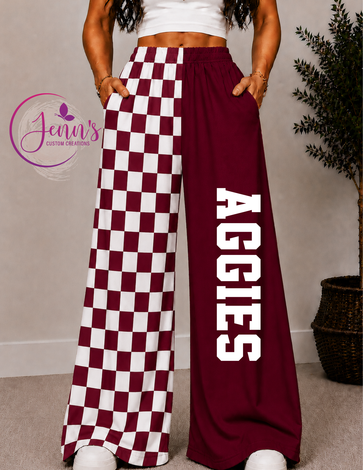 AGGIES WIDE LEG PANTS -1