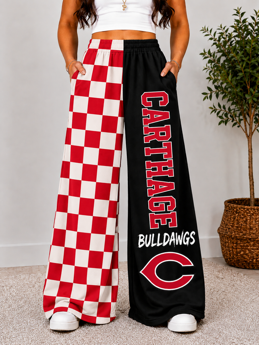 CARTHAGE CHERECKERED WIDE LEG PANTS -4
