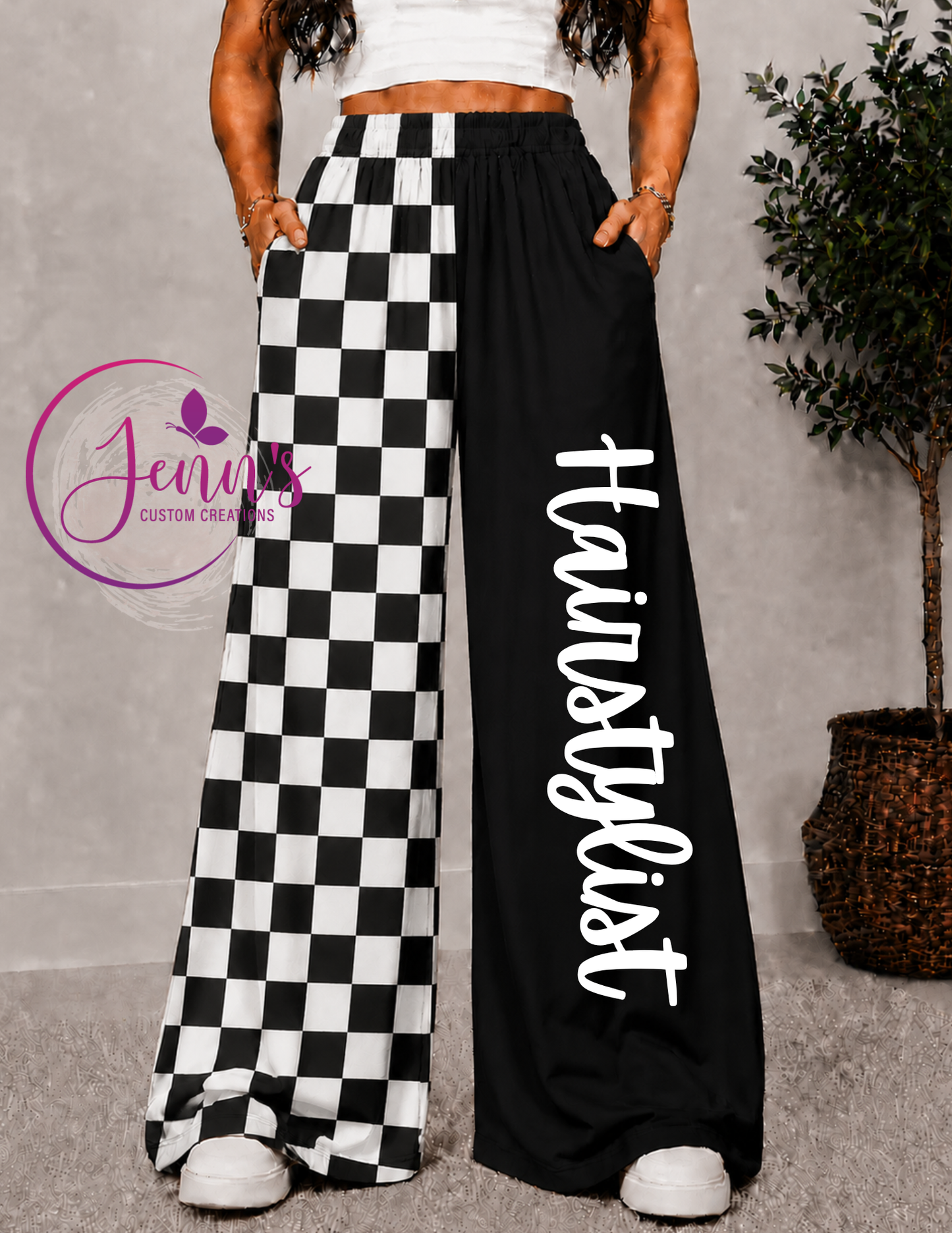 HAIRSTYLIST WIDE LEG PANTS