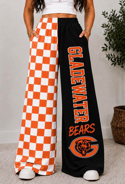 GLADEWATER CHECKERED WIDE LEG PANTS -GW4
